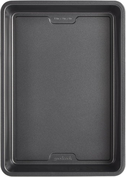 GoodCook PRO Oblong Baking Pan Nonstick Warp & Scratch-Resistant Dishwasher-Safe Carbon Steel Construction for Even Baking Oven Safe to 480°F, 9 x 13-Inch, Gray
