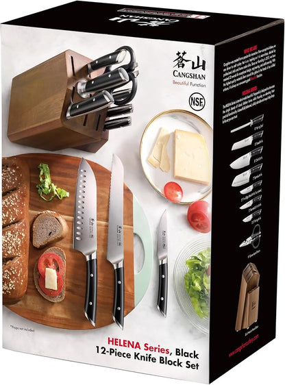 Cangshan HELENA Series German Steel Forged Knife Block Set (12-Piece, Black), Oprah's Favorite Things 2023