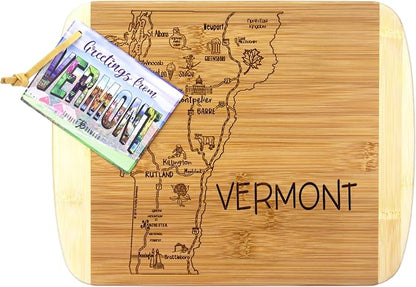 Totally Bamboo A Slice of Life Vermont State Serving and Cutting Board, 11" x 8.75"