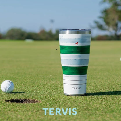 Tervis Traveler Golf Sink the Putt Triple Walled Insulated Tumbler Travel Cup Keeps Drinks Cold & Hot, 30oz, Stainless Steel