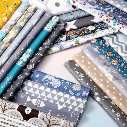 Tatuo 30 Pieces 10 x 10 Inches Cotton Fabric Bundle Squares Patchwork Floral Fabric Sewing Quilting Bundles Assorted Pattern Cloth for DIY Scrapbook Craft Making