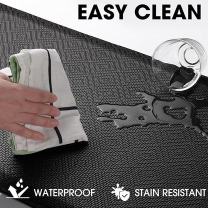 Mattitude 4/5 Inch Thick Kitchen Mat Cushioned Anti-Fatigue Floor Mat Water Resistant Non-Slip Mats and Rugs Standing and Comfort Desk Mats for House Sink Office Laundry (Black, 20"x39")