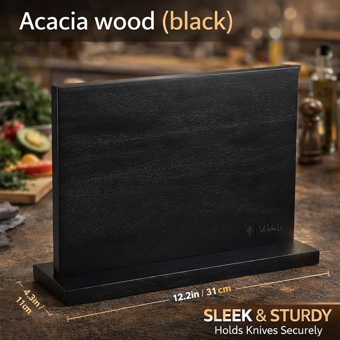 Wakoli Elite Cuisine Knife Block Set – 5-Piece Professional Damascus Kitchen Knife Set with Magnetic Block, G10 Handles & VG10 Core in Elegant Gift Box