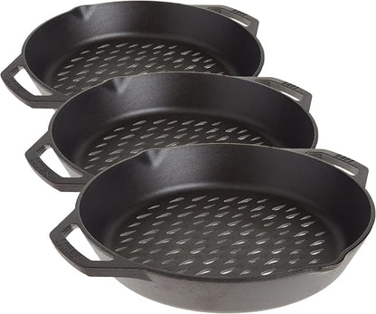 Lodge 12" Cast Iron Dual Handle Grill Basket (Pack of 3)
