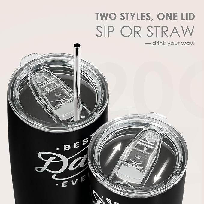 SANDJEST Dad Tumbler - 20oz Stainless Steel Insulated Coffee Travel Mug for Dad from Daughters or Sons - Ideal for Father's Day, Birthday, or Christmas