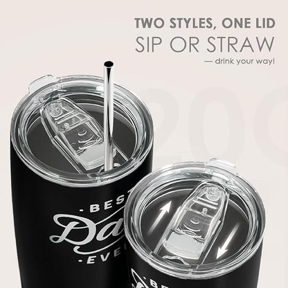 SANDJEST Dad Tumbler - 20oz Stainless Steel Insulated Coffee Travel Mug for Dad from Daughters or Sons - Ideal for Father's Day, Birthday, or Christmas
