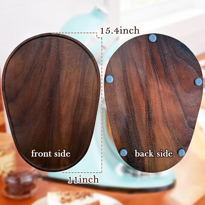 Walnut Wood Mixer Slider Mat for KitchenAid 5-8 qt Stand Mixer Scratch-Resistant Sliding Tray