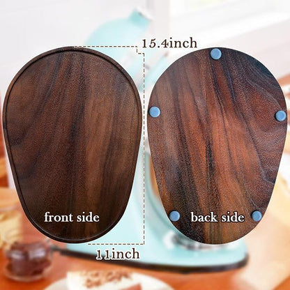 Walnut Wood Mixer Slider Mat for KitchenAid 5-8 qt Stand Mixer Scratch-Resistant Sliding Tray