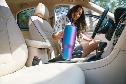 IRON °FLASK Co-Pilot Insulated Mug w/Straw & Flip Cap Lids - Cup Holder Bottle for Hot, Cold Drink - Leak-Proof - Water, Coffee Portable Travel Mug - Dark Pine, 50 Oz