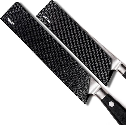 Asaya Professional Chef Knife Edge Guards – 2 Piece Knives Universal Covers, 8.5 x 2 and 10.5 x 2 - Extra Strength ABS Plastic and Food Safe Kitchen Knife Sheath Covers -Knife Not Included (2 Piece)