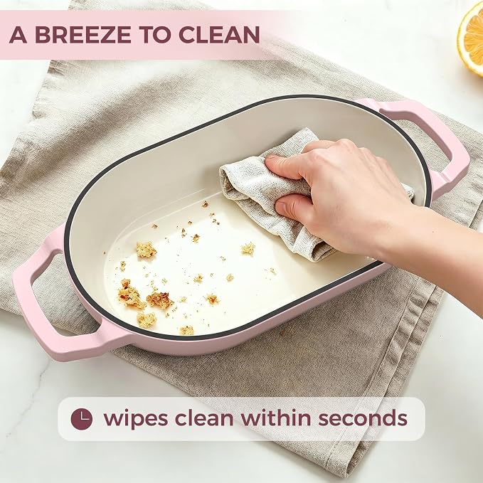 Enameled Cast Iron Sourdough Bread Oven, Wildone 5.5QT Cast Iron Dutch Oven for Homemade Bread Baking, Bread Pan with Lid & Cotton Potholders, Pink
