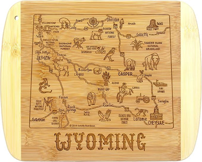 Totally Bamboo A Slice of Life Wyoming State Serving and Cutting Board, 11" x 8.75"