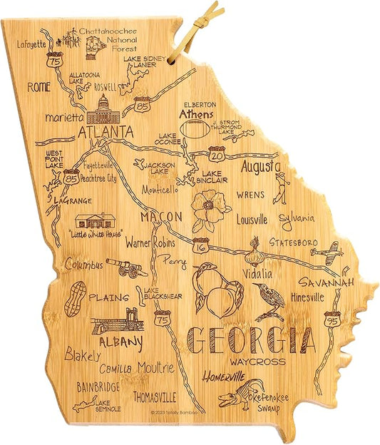 Totally Bamboo Destination Georgia State Shaped Cutting Board
