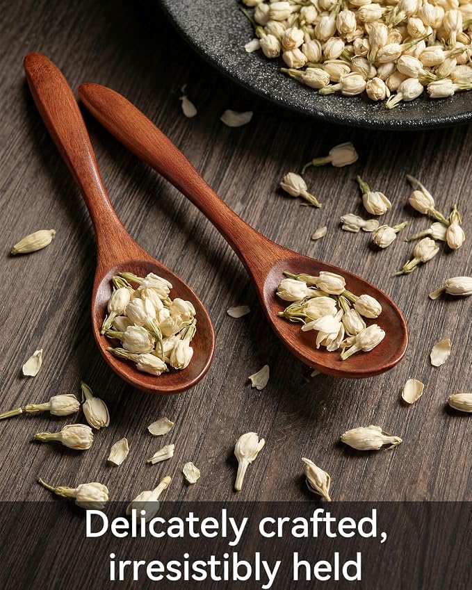 7pcs Small Wooden Spoons for Honey, Tea, Coffee Little Wood Table Spoon for Eating, Stirring Mini Wooden Utensils Set