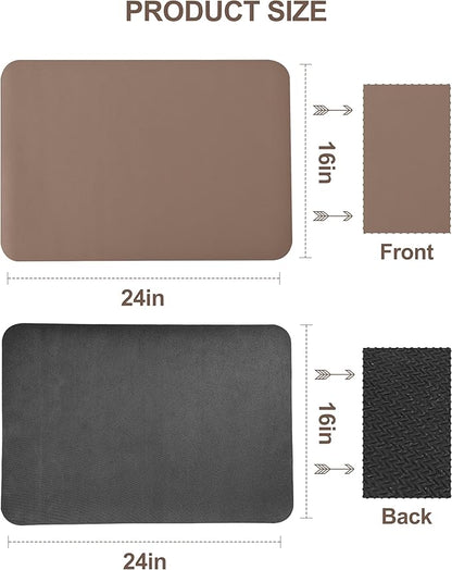 Dish Drying Mat for Kitchen Counter, 16"x24" Dish Drying Pad with Non-slip Rubber Backed, Hide Stain Anti Absorbent for Kitchen Counter, Drying Mat for Coffee Machine Dish Rack (Brown)
