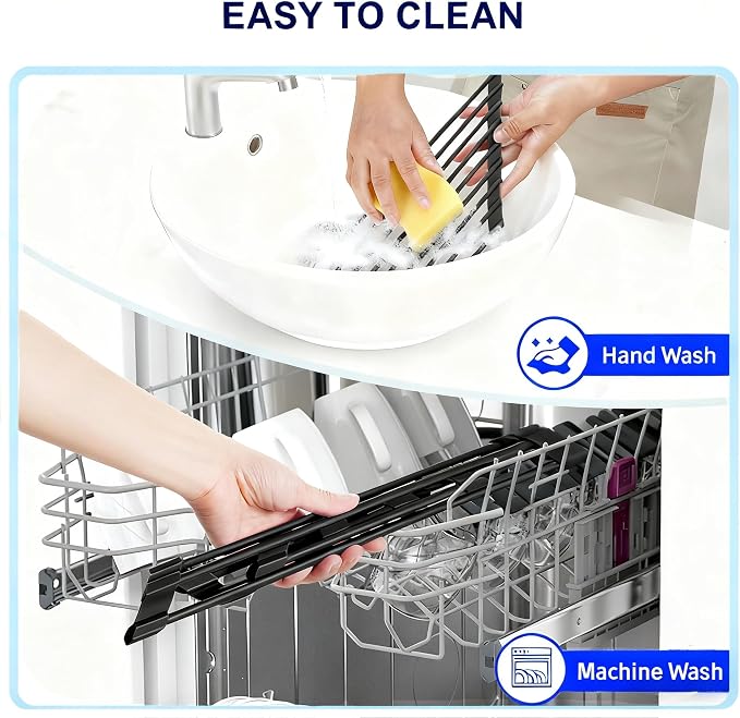 Triangle Roll Up Dish Drying Rack Over The Sink, Anti-Rust with Full Silicone-Coated Stainless Steel Frame Fits, Organizer for Kitchen
