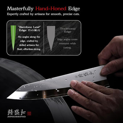 Japanese Chef Knife 8 in, LAB-Tested Sharpness, High Carbon Steel VG-10 Core, An Ideal Kitchen Gift for Home Cooks and Professional Chefs
