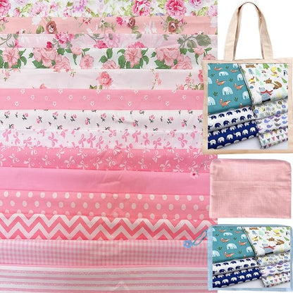 7 pcs 20" x 20" Cotton Fabric DIY Making Supplies Quilting Patchwork Fabric Fat Quarter Bundles DIY for Quilting Cotton Patchwork Cushions (14pcs Light Pink, 20" x 20")