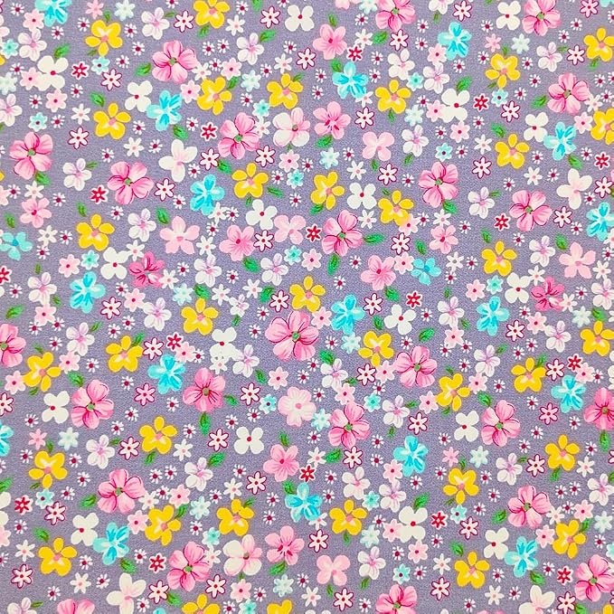 8 pcs/lot Fabric Bundles Top Cotton 19.69" x 19.69" (50cm x 50cm) Quilt, Pre-Cut Squares Sheets for Patchwork Sewing Quilting Crafting, Purple Floral.