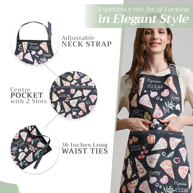 Maison d' Hermine 100% Cotton Apron for women with Pocket Kitchen Chef Apron for Men Cooking Spring Summer