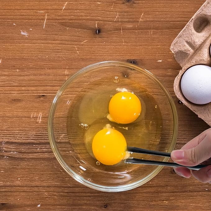 2pcs Egg Chalaza Removal Tool, Stainless Steel Eggshell Fragment Remover Egg Tool Kitchen Tongs Chalaza Remover for Chefs Bakers