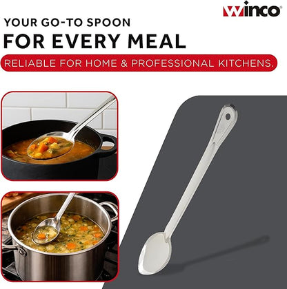 Winco Stainless Steel Basting Spoon, Solid, 15", 1.2mm