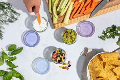 Ello Color Lock 8PC Mixed Glass Food Storage Sets, Leak-Proof Glass Food Storage Containers