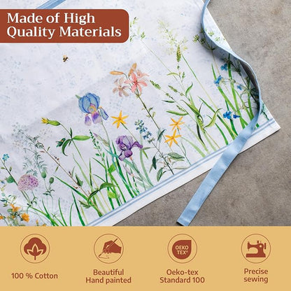 Maison d' Hermine 100% Cotton Apron for women with Pocket Kitchen Chef Apron for Men Cooking Spring Summer