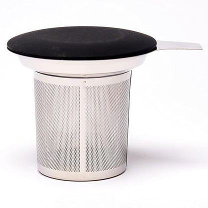 August Uncommon Tea Infuser – 18/8 Stainless Steel Mesh Tea Strainer with Silicone Lid – Extra Fine BPA Free Loose Leaf Tea Filter – Fits Most Mugs and Teapots (L 4.25" x W 4.125" x H 3.5)