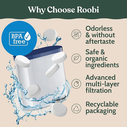 Roobi Cleaning Tablets & Filters Compatible with Philips Saeco. Includes 16 Espresso Cleaning Tablets & 4 Water Filters. Carbon Neutral Philips Cleaner Kit. 1 Year Supply.