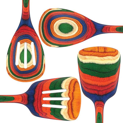 Totally Bamboo Baltique Marrakesh Collection 4 Piece Cooking Utensil Set, Ready for Nonstick