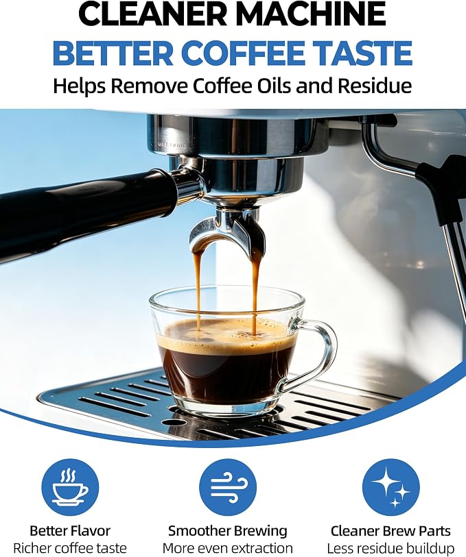 32 Tabs Replacement Espresso Cleaning Tablets for Breville Machines BEC250, Compatible with Breville Barista Express, Gaggia, DeLonghi, Jura & Philips | Removes Coffee Oils, Residue & Buildup