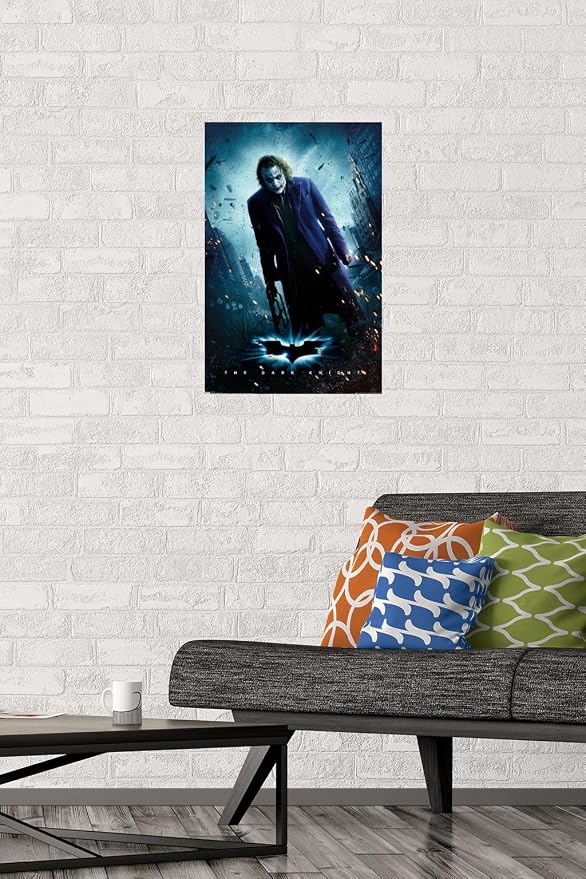Trends International DC Comics Movie - The Dark Knight - The Joker - One Sheet Wall Poster, 14.725" x 22.375", Premium Unframed Version