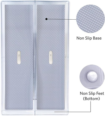 Glad Drawer Organizer Bin, 15x9 - Divided Clear Plastic Storage Tray for Junk Drawers, Kitchen Utensils, Bathroom Vanity, and Organizing Pantry - BPA Free, Food Safe, Non Slip