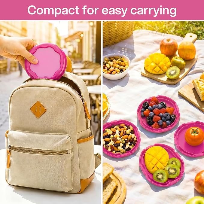 CLEANGOR Onion Saver with Snap-On Lid, Silicone Food Saver, Onion Storage Container Reusable, Vegetable and Fruit Storage Containers, Reusable Kitchen Gadget, Dishwasher Safe (1, Purple)