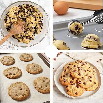 Ice Cream Scoop, 18/8 Stainless Steel Cookie Scoop, Cookie Scoops for Baking, 5.3Tbsp/80ml/2.7oz Cookie Dough Scoop, Ice Cream Scooper with Trigger Release, Large Cookie Scooper, Cupcake Scoop(Red)