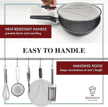 Splatter Screen for Frying Pan - 13 Inch Stainless Steel Grease Splatter Guard - Cover Oil Splash when Sizzling Bacon, Cooking Fried Chicken or Popcorn