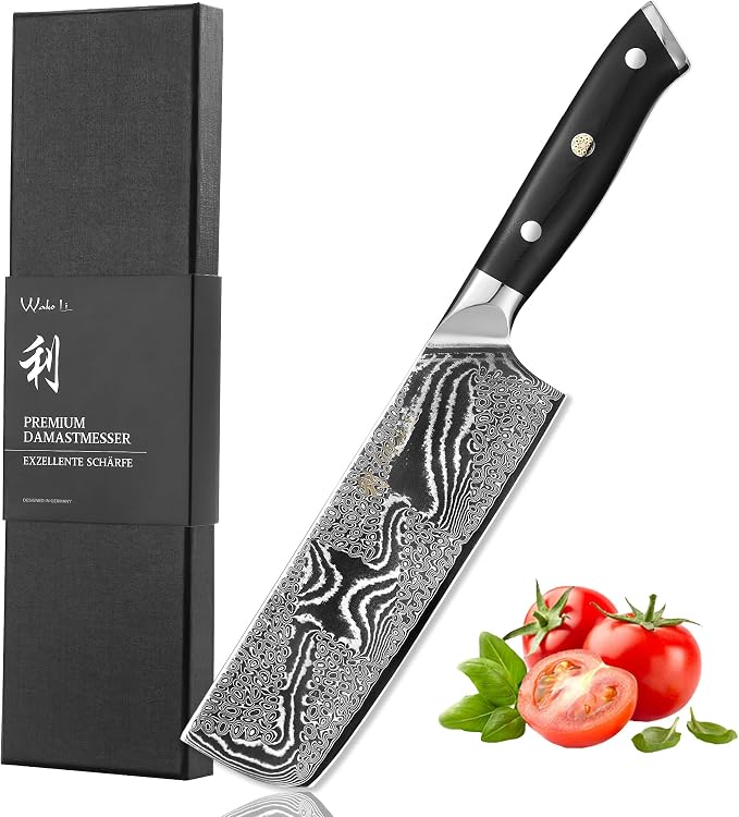 Wakoli Nitoko Nakiri Knife – 6.7-Inch Professional Damascus Vegetable Knife | 67-Layer VG10 Core Steel Blade | Ergonomic G10 Handle | High-Performance Kitchen Knife in Gift Box