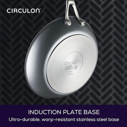 Circulon A1 Series with ScratchDefense Nonstick Induction 8.5-Inch and 10-Inch Frying Pan Set, Induction Cookware, 2-Piece, Graphite