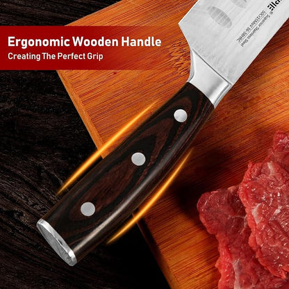 8 Inch Professional Chef Knife High Carbon Stainless Steel Ultra Sharp Kitchen Knife with Ergonomic Wooden Handle Packed by Gift Box