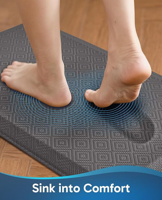 Ophanie Kitchen mats for Floor, 3/4 inch Thick, Kitchen Rugs, 20x39 Anti Fatigue Standing Cushioned Mat, Waterproof, Comfort Ergonomic mat for Office, Home, Sink, Charcoal Non-Slip Bottom