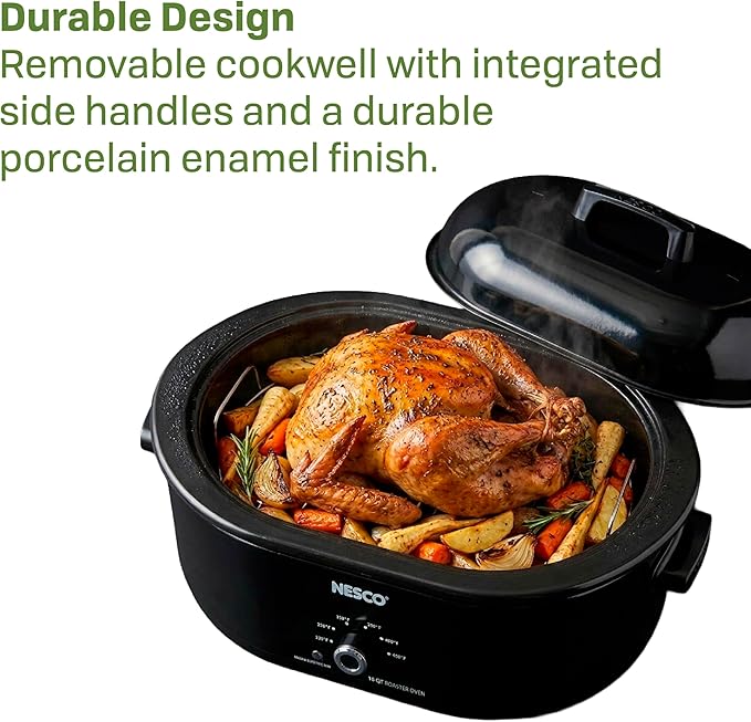 Nesco MWR18-13, Roaster Oven, 18 Quarts, Black