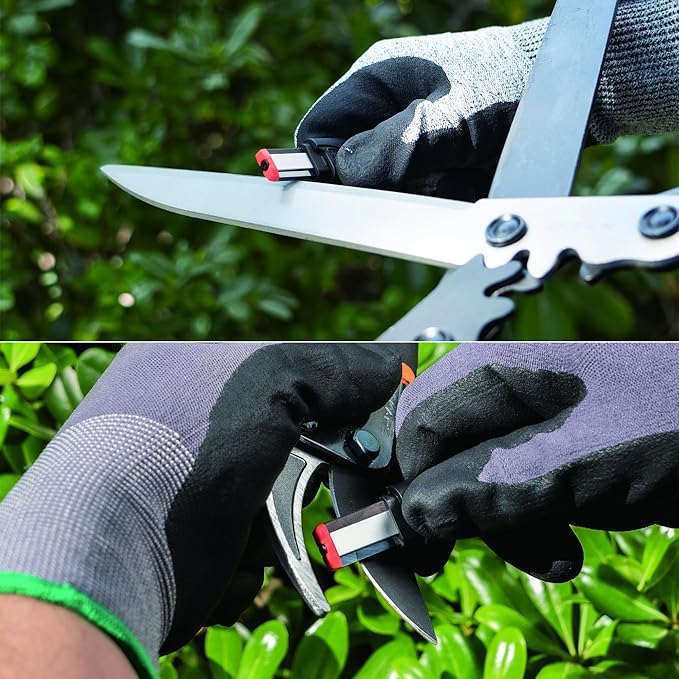 SHARPAL 129N Multipurpose Garden Tool Blade Sharpener for Knife, Pruners, Loppers, Hedge Shears Scissors, Axe, Hatchet, Machete, Lawn Mower Blade Fathers Day Gift