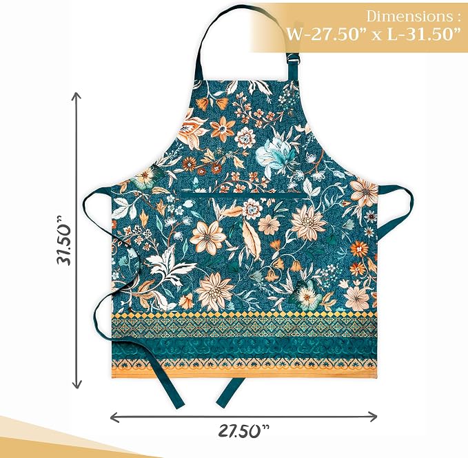 Maison d' Hermine 100% Cotton Apron for women with Pocket Kitchen Chef Apron for Men Cooking Spring Summer