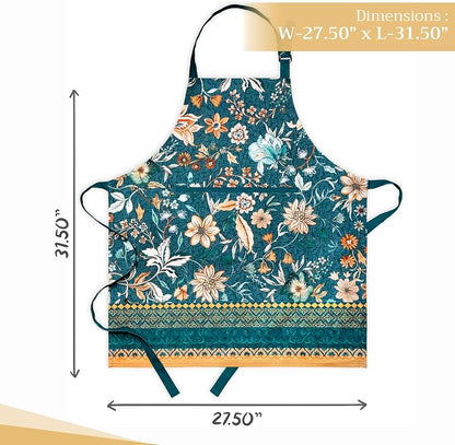 Maison d' Hermine 100% Cotton Apron for women with Pocket Kitchen Chef Apron for Men Cooking Spring Summer
