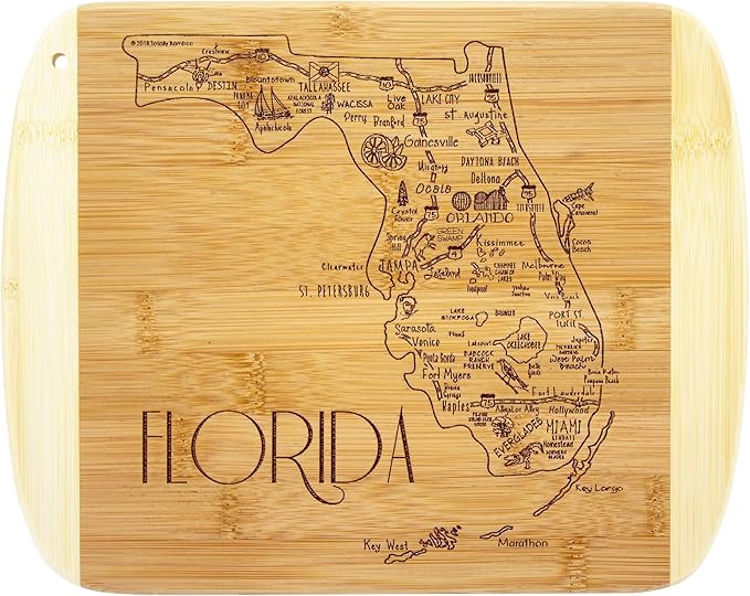 Totally Bamboo A Slice of Life Florida State Serving and Cutting Board, 11" x 8.75"