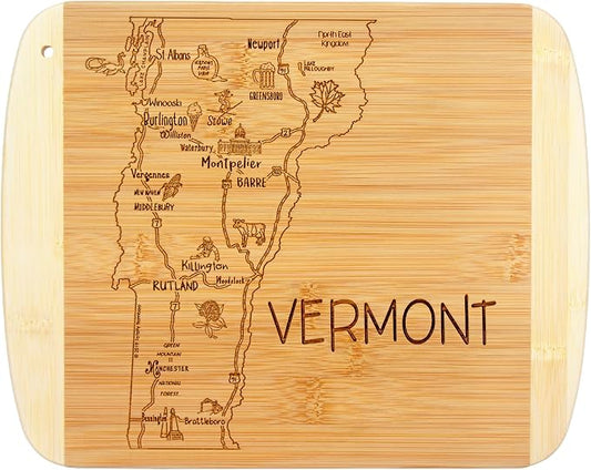 Totally Bamboo A Slice of Life Vermont State Serving and Cutting Board, 11" x 8.75"