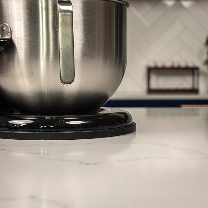 Baker's Buddy Anti-Slip Stand Mixer Mat for KitchenAid Select Bowl-Lift 5–8 Qt Mixers – Silicone Base Pad for Heavy Dough Kneading, Reduces Walking, Vibration & Noise, Black