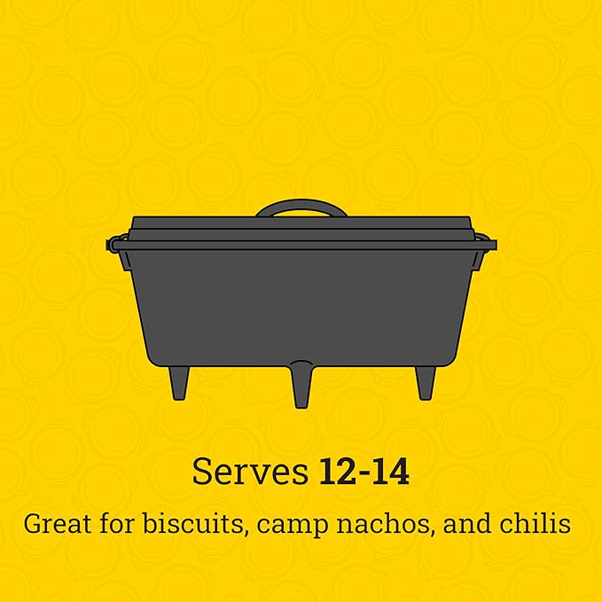 Lodge Seasoned Cast Iron Camp Dutch Oven with Lid - 6 Quart - Dual Handles - Seasoned Cast Iron Cookware with Steel Handle & Strong Lid for Heavy-Duty Camping Cookware - Boy Scouts of America