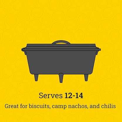Lodge Seasoned Cast Iron Camp Dutch Oven with Lid - 6 Quart - Dual Handles - Seasoned Cast Iron Cookware with Steel Handle & Strong Lid for Heavy-Duty Camping Cookware - Boy Scouts of America